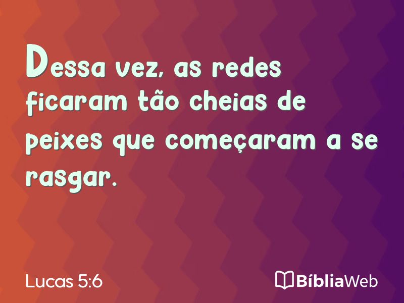 Lucas 5:6 em imagem para compartilhar