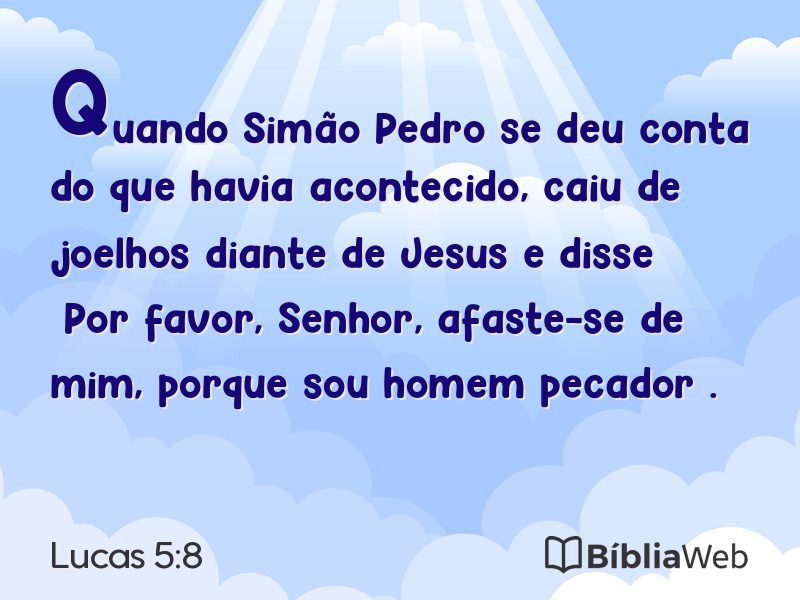 Lucas 5:8 em imagem para compartilhar