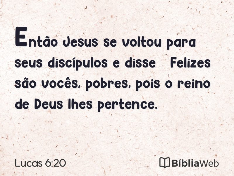 Lucas 6:20 em imagem para compartilhar