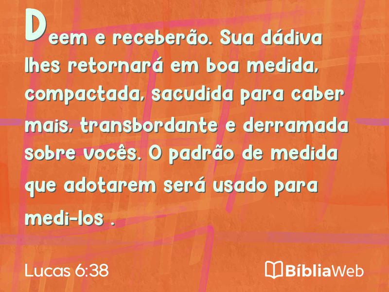 Lucas 6:38 em imagem para compartilhar
