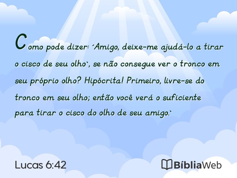 Lucas 6:42 em imagem para compartilhar
