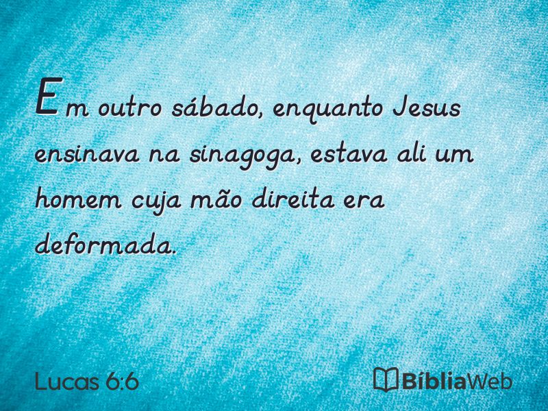 Lucas 6:6 em imagem para compartilhar