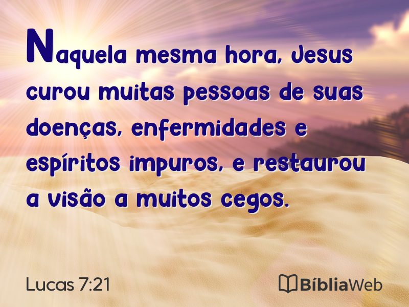 Lucas 7:21 em imagem para compartilhar