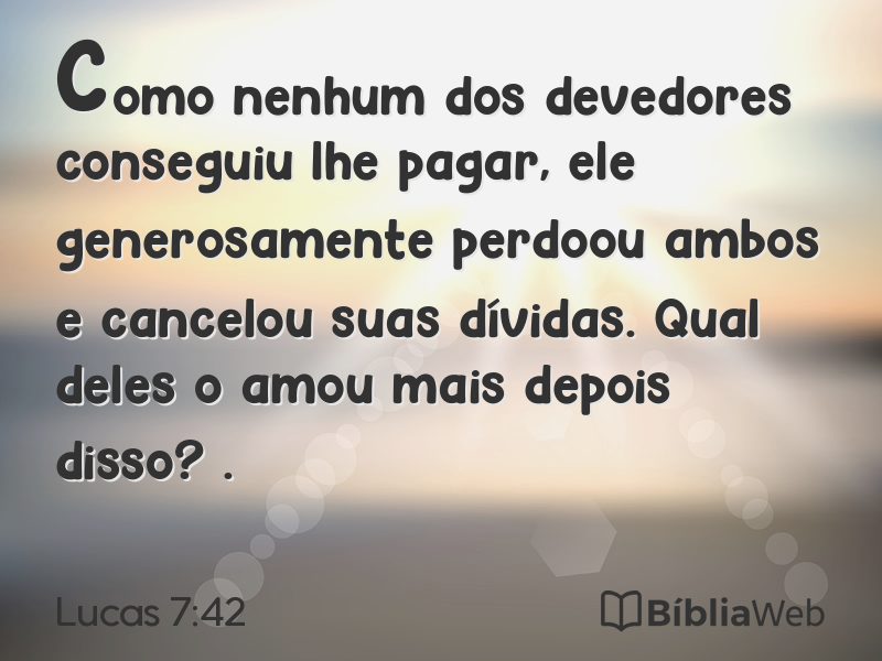 Lucas 7:42 em imagem para compartilhar