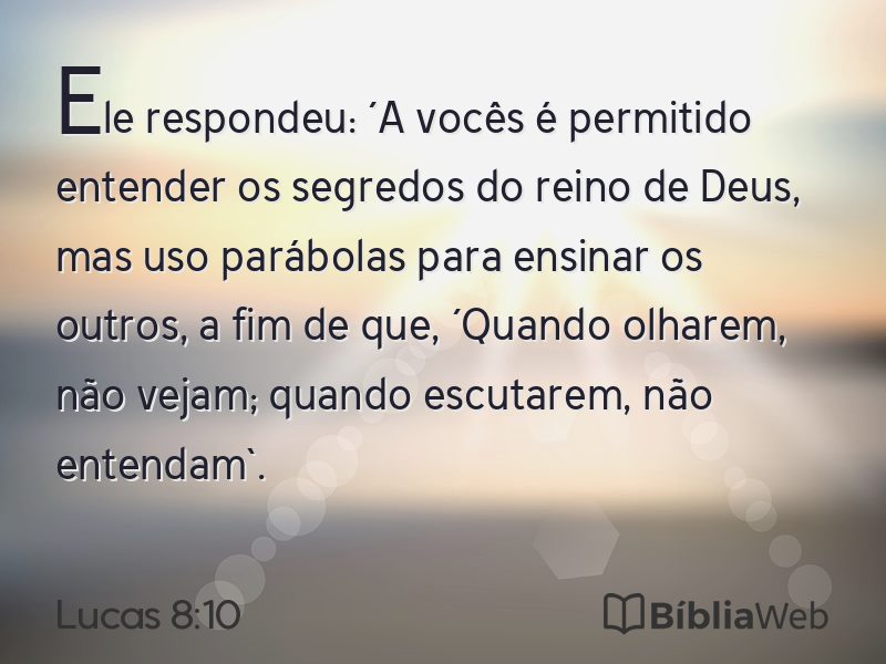 Lucas 8:10 em imagem para compartilhar