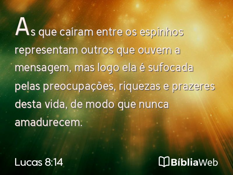 Lucas 8:14 em imagem para compartilhar