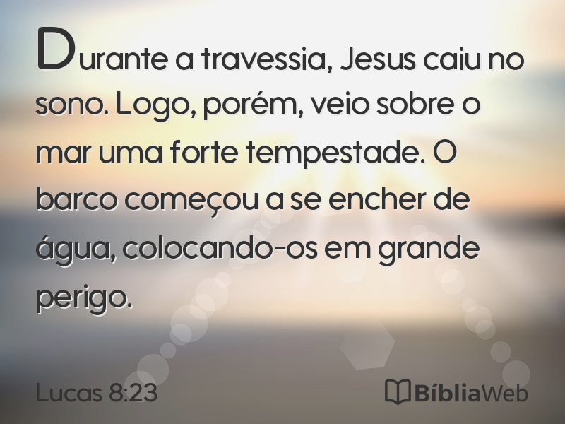 Lucas 8:23 em imagem para compartilhar