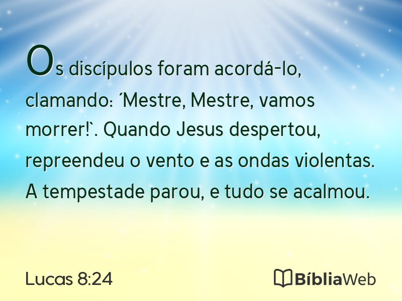 Lucas 8:24 em imagem para compartilhar