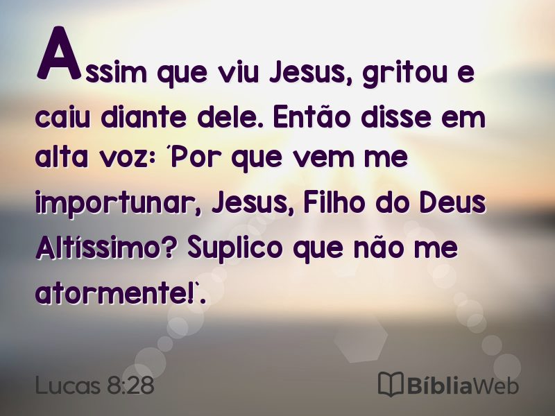 Lucas 8:28 em imagem para compartilhar