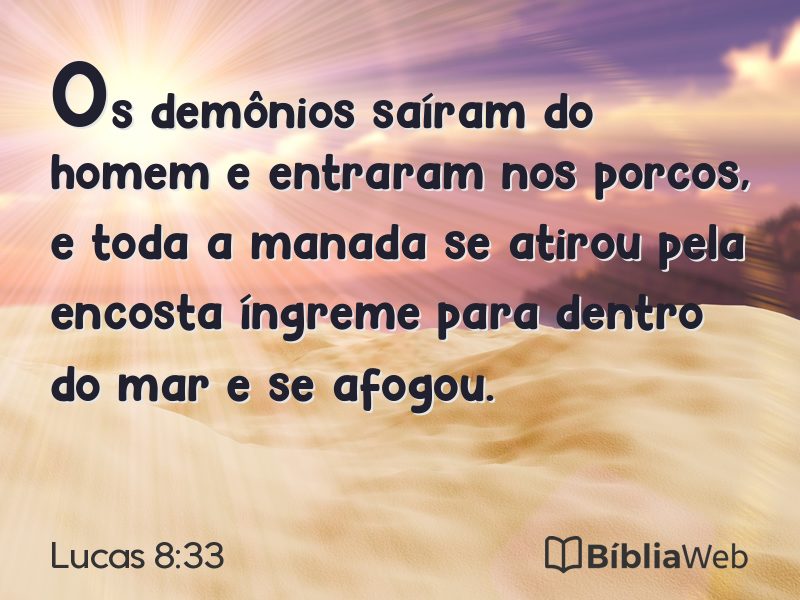 Lucas 8:33 em imagem para compartilhar