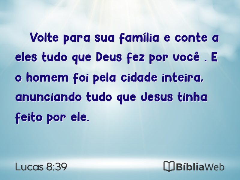 Lucas 8:39 em imagem para compartilhar