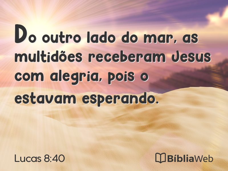 Lucas 8:40 em imagem para compartilhar