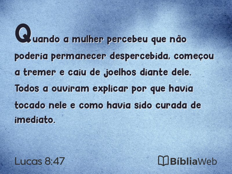 Lucas 8:47 em imagem para compartilhar