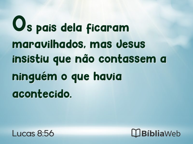Lucas 8:56 em imagem para compartilhar