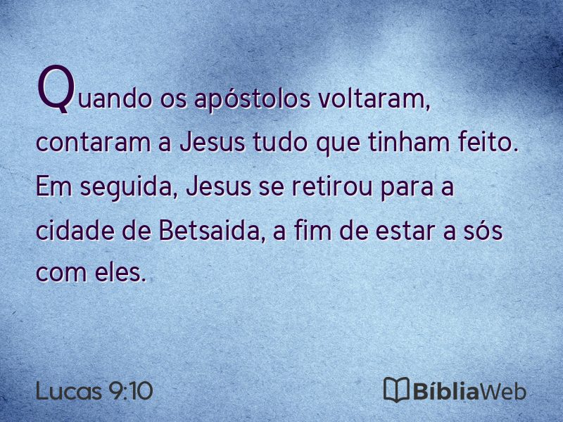 Lucas 9:10 em imagem para compartilhar