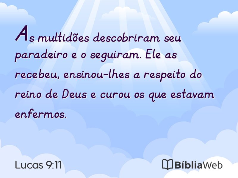 Lucas 9:11 em imagem para compartilhar