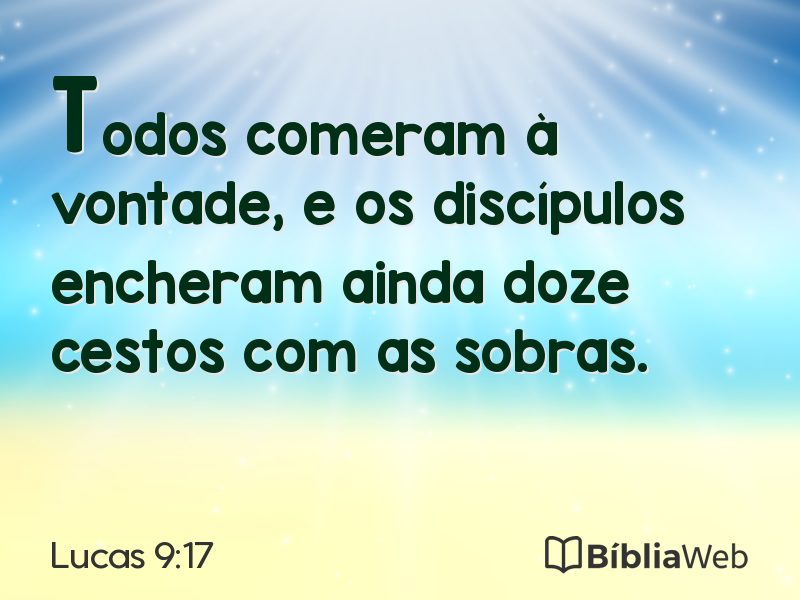 Lucas 9:17 em imagem para compartilhar