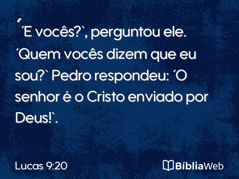 Lucas 9:20 em imagem para compartilhar