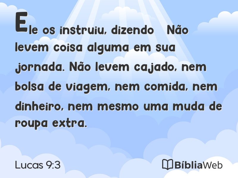 Lucas 9:3 em imagem para compartilhar