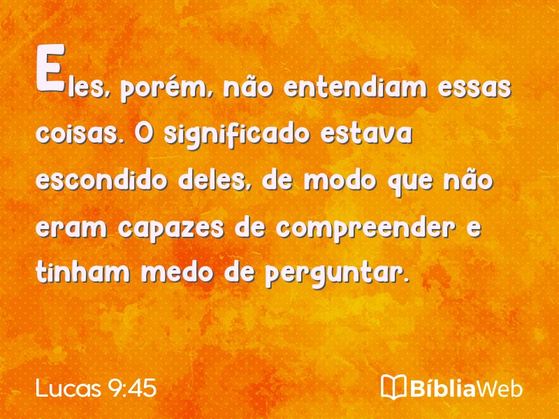Lucas 9:45 em imagem para compartilhar
