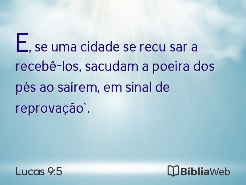 Lucas 9:5 em imagem para compartilhar