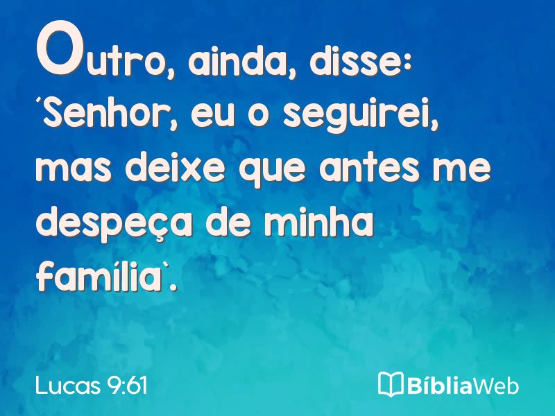 Lucas 9:61 em imagem para compartilhar