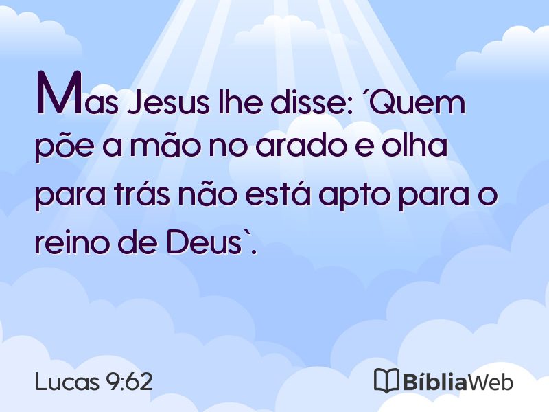 Lucas 9:62 em imagem para compartilhar