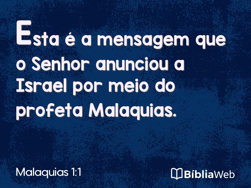 Malaquias 1:1 em imagem para compartilhar