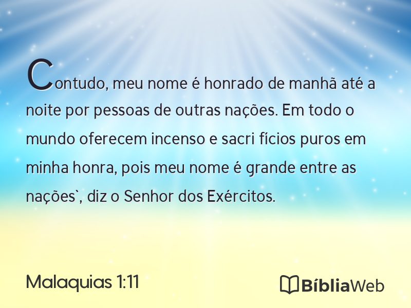 Malaquias 1:11 em imagem para compartilhar
