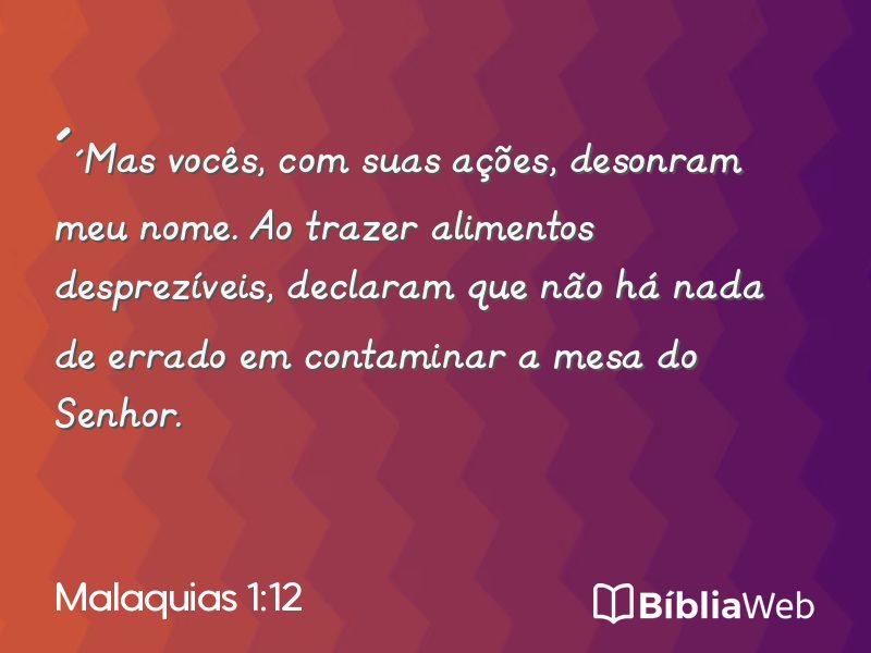Malaquias 1:12 em imagem para compartilhar