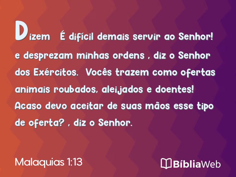 Malaquias 1:13 em imagem para compartilhar