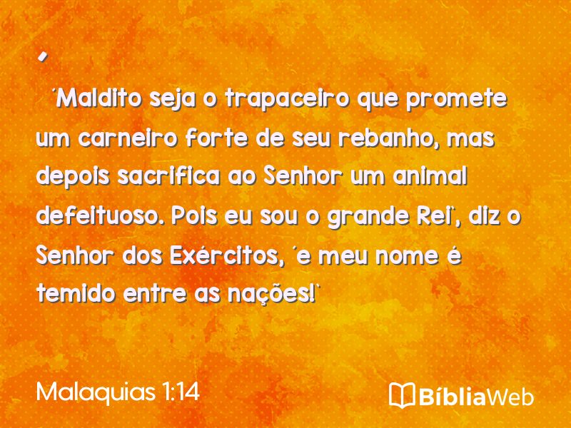 Malaquias 1:14 em imagem para compartilhar