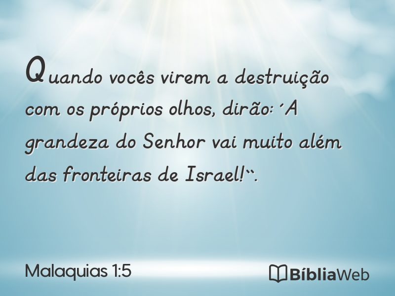 Malaquias 1:5 em imagem para compartilhar