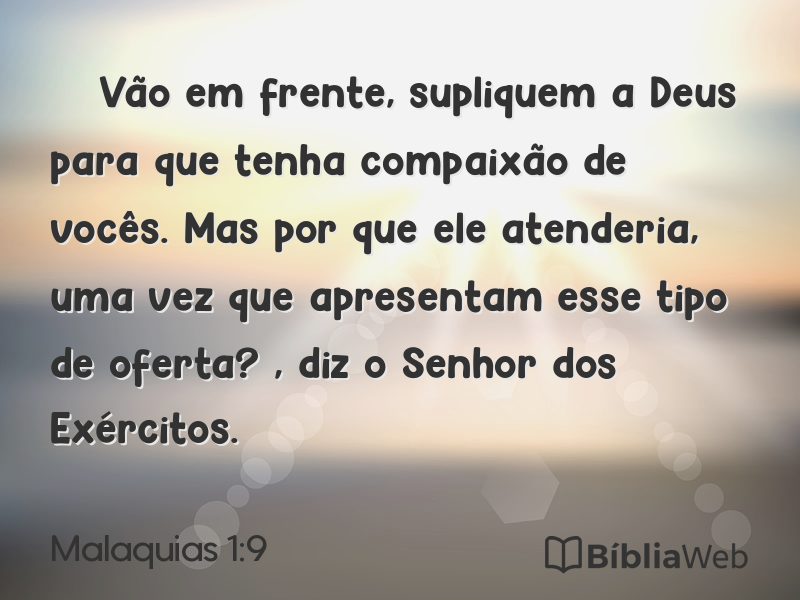 Malaquias 1:9 em imagem para compartilhar