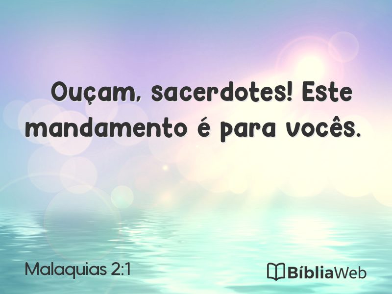 Malaquias 2:1 em imagem para compartilhar