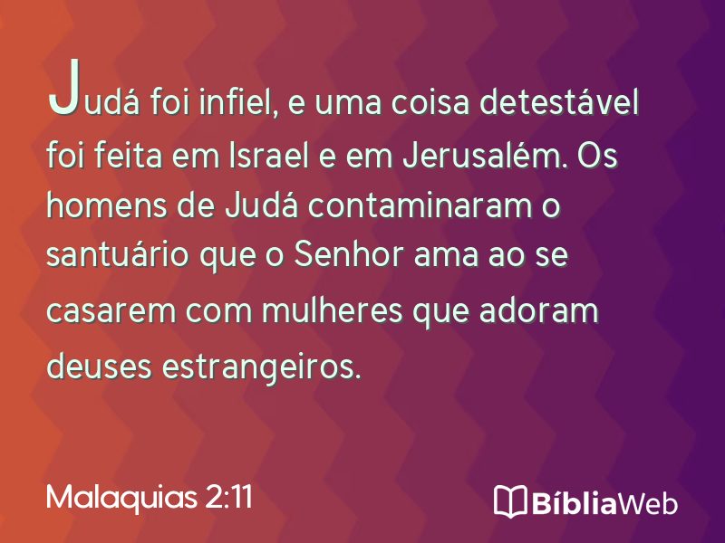 Malaquias 2:11 em imagem para compartilhar
