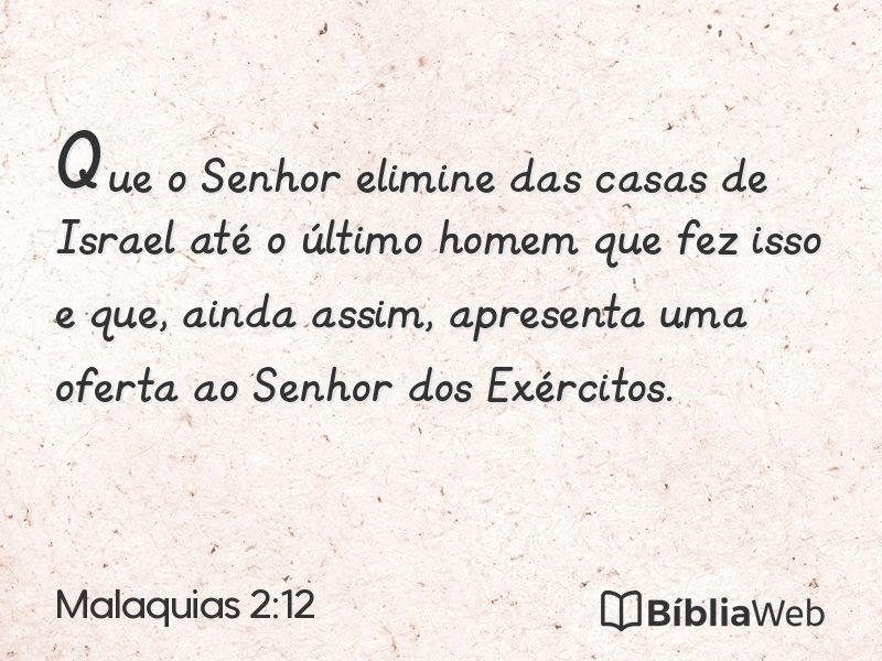 Malaquias 2:12 em imagem para compartilhar
