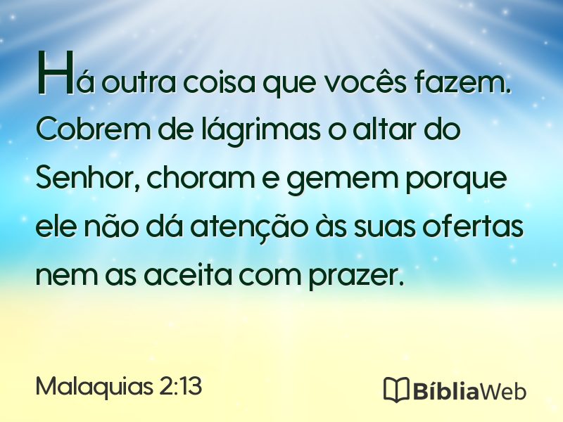 Malaquias 2:13 em imagem para compartilhar