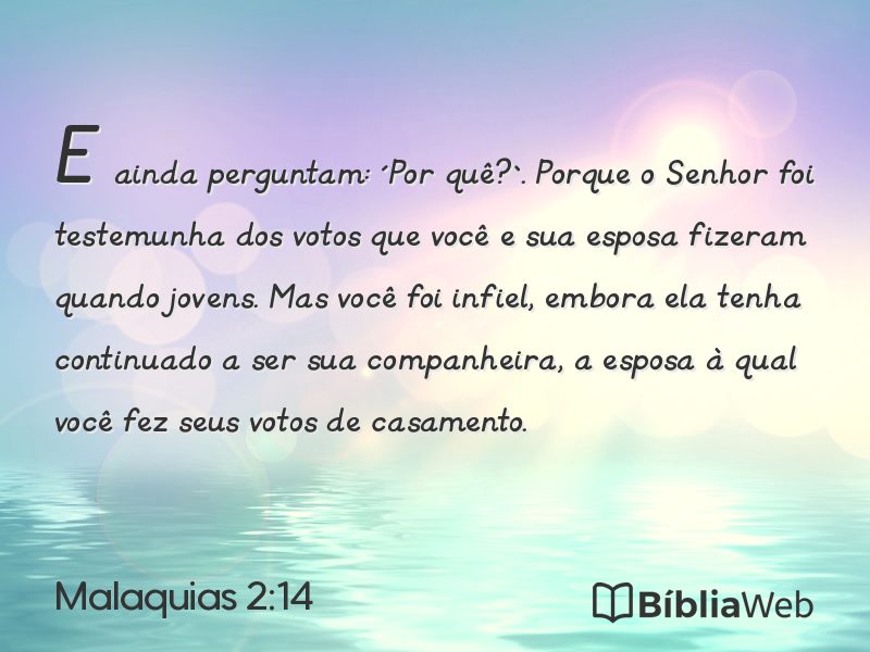 Malaquias 2:14 em imagem para compartilhar