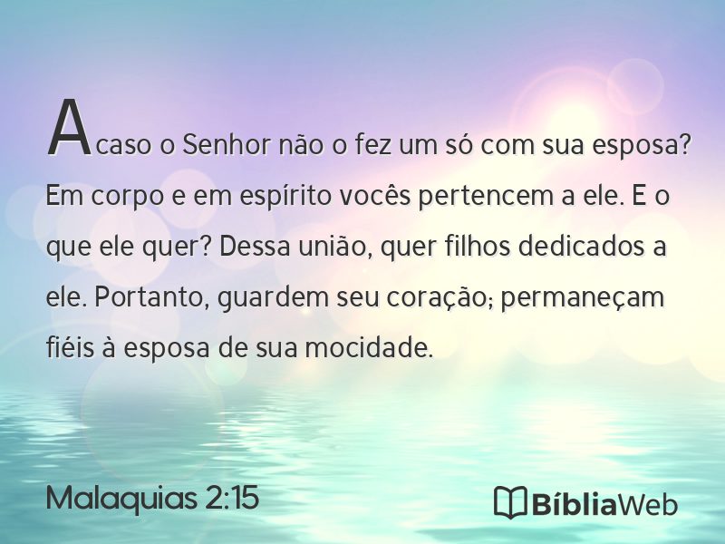 Malaquias 2:15 em imagem para compartilhar