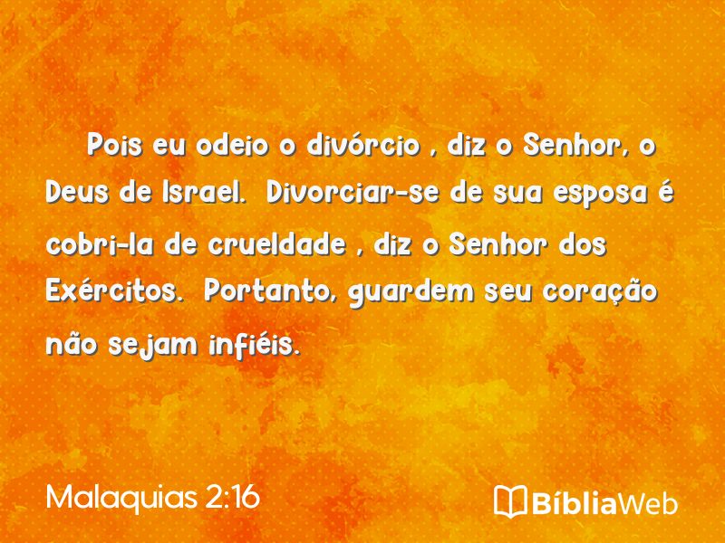 Malaquias 2:16 em imagem para compartilhar