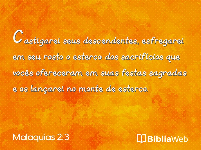 Malaquias 2:3 em imagem para compartilhar