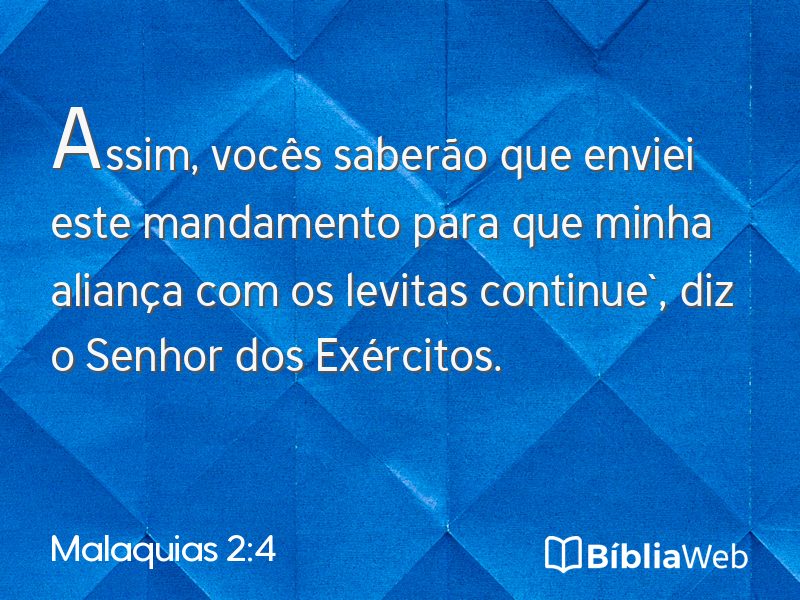 Malaquias 2:4 em imagem para compartilhar