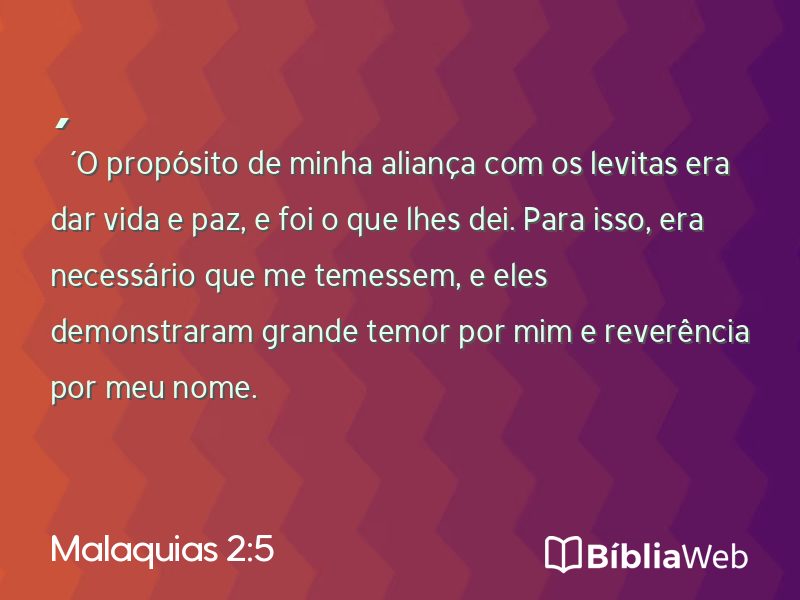 Malaquias 2:5 em imagem para compartilhar