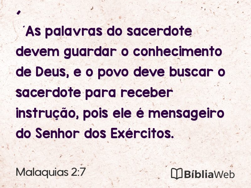 Malaquias 2:7 em imagem para compartilhar