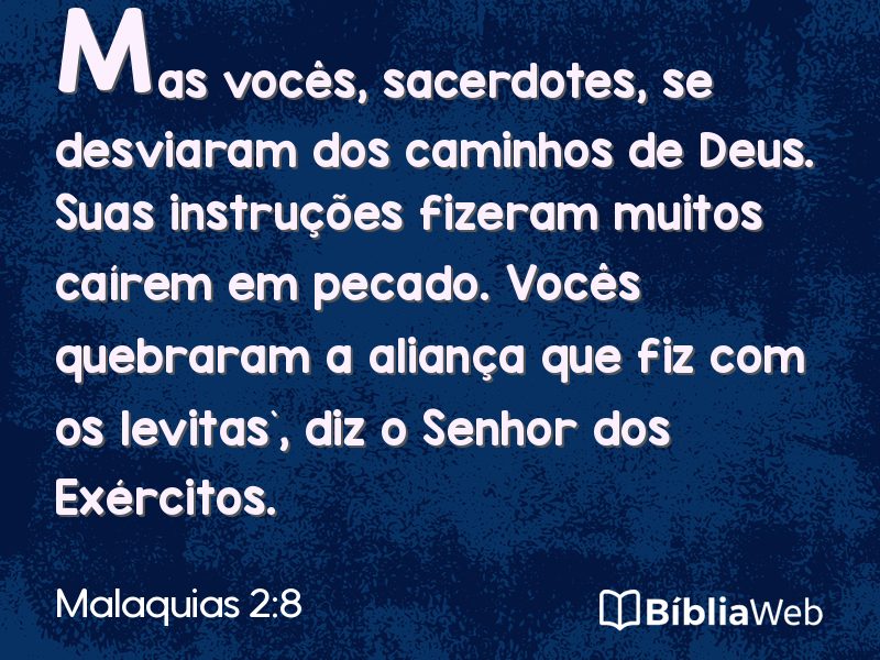 Malaquias 2:8 em imagem para compartilhar