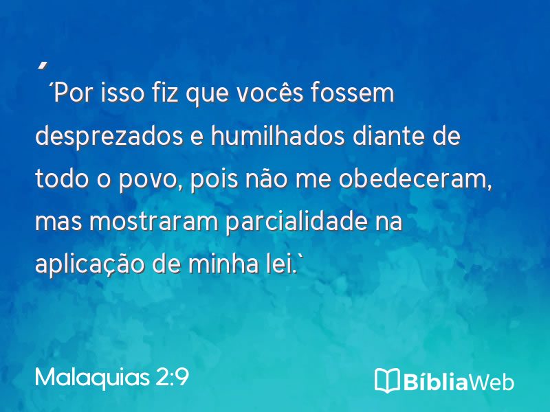Malaquias 2:9 em imagem para compartilhar
