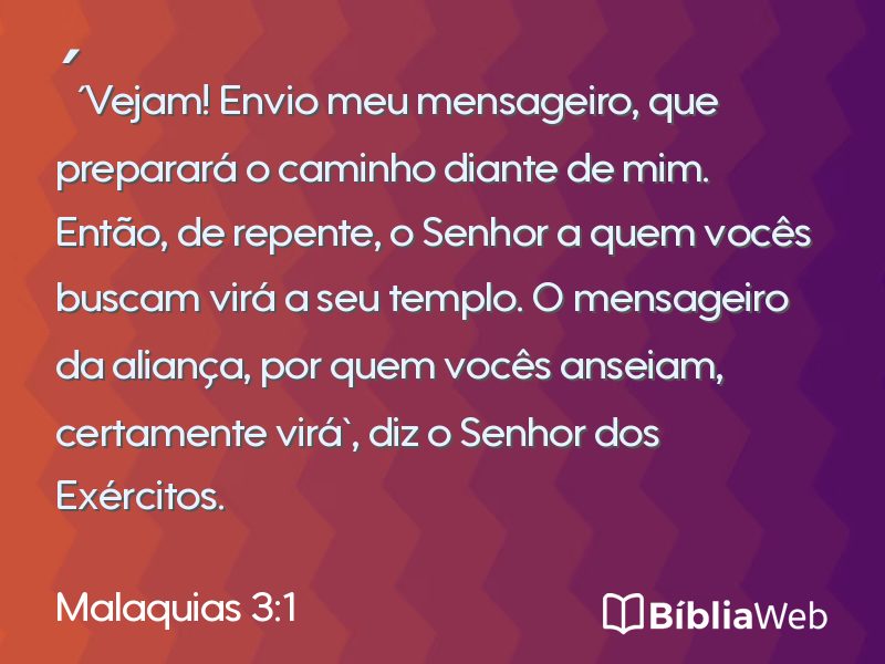 Malaquias 3:1 em imagem para compartilhar