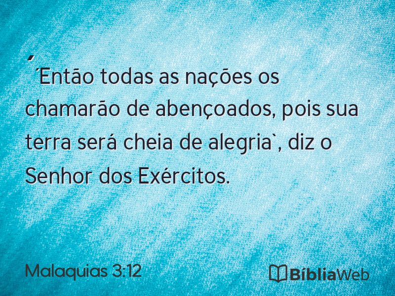 Malaquias 3:12 em imagem para compartilhar