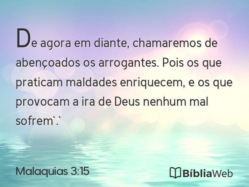 Malaquias 3:15 em imagem para compartilhar